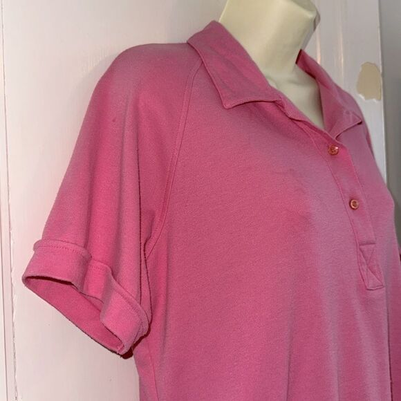 Vintage 80s “The Lilly” Lilly Pulitzer Pink Button Neck Short Sleeve Knit Shirt - Picture 5 of 7